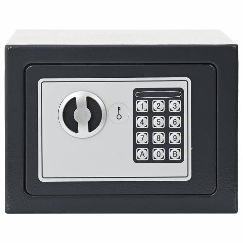 Elektronički digitalni sef tamno sivi 23x17x17 cm čelik Cijena