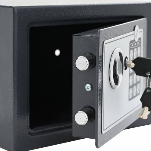 Elektronički digitalni sef tamno sivi 23x17x17 cm čelik Cijena