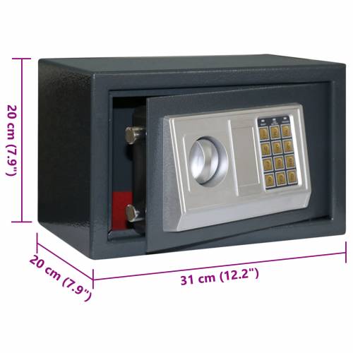 Elektronički digitalni sef tamno siva 31x20x20 cm čelik Cijena