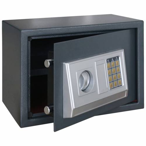 elektronički digitalni sef s policom tamno sive boje 35x25x25 cm čelik Cijena