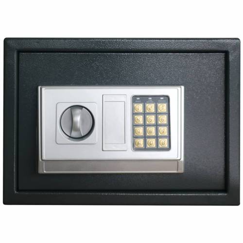 elektronički digitalni sef s policom tamno sive boje 35x25x25 cm čelik Cijena