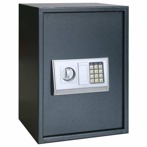 elektronički digitalni sef s policom tamno siva 35x31x50 cm čelik Cijena