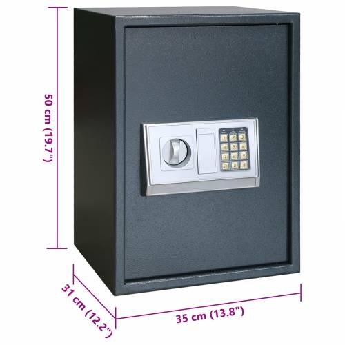 elektronički digitalni sef s policom tamno siva 35x31x50 cm čelik Cijena