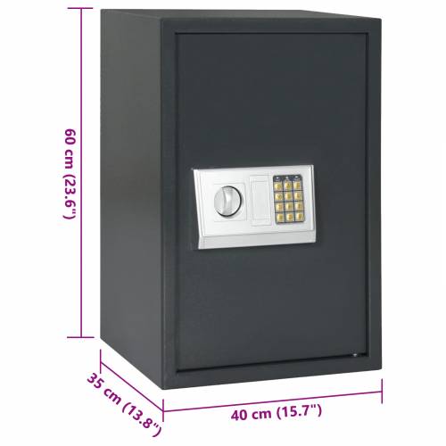 Elektronički digitalni sef s policom Tamno siva 40x35x60 cm Čelik Cijena
