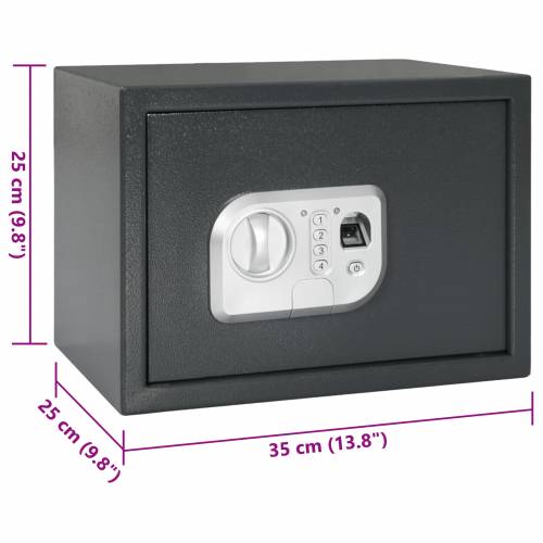 Elektronski Digitalni Sef s Otiskom Prsta 25x35x25 cm Čelik Cijena