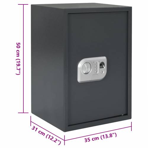 elektronički digitalni sef s bravom na otisak prsta 31x35x50 cm čelik Cijena