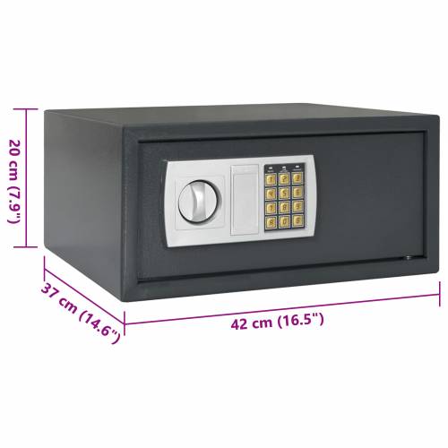 Elektronički Digitalni Sef Tamno Sivi 42x37x20 cm Čelik Cijena