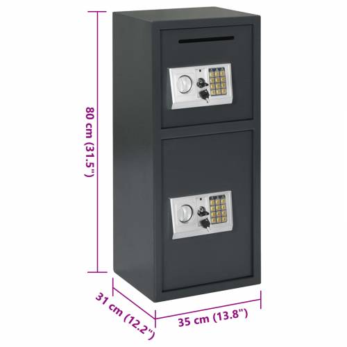 Elektronički digitalni sef tamno siva 35x31x80 cm Čelik Cijena