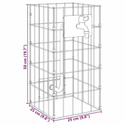 Gabionski stup s vodovodom 50x25x25 cm 304 nehrđajući čelik Cijena