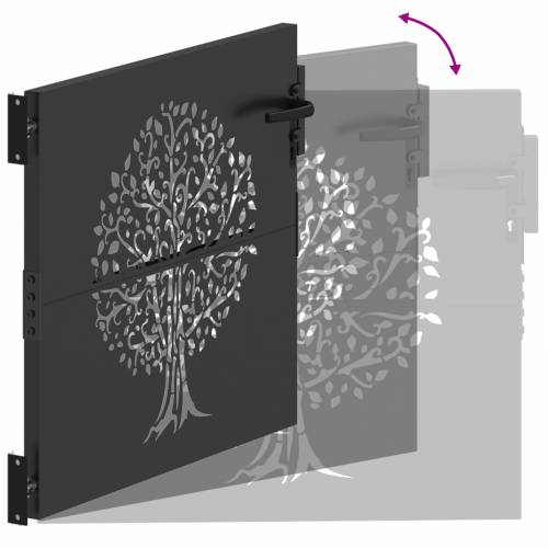 Dvorišna vrata - Vrtna vrata Crna 100 x 100 cm Čelik s praškastim premazom Cijena