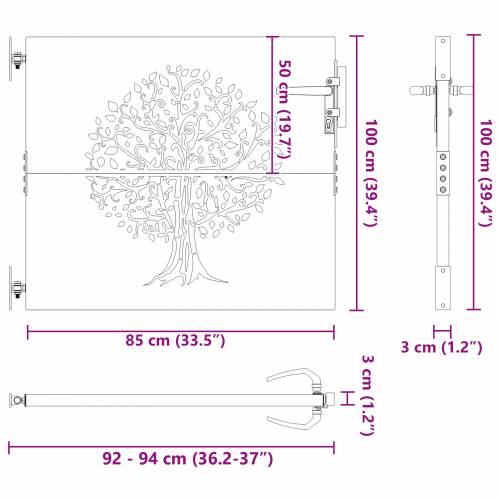 Dvorišna vrata - Vrtna vrata Crna 100 x 100 cm Čelik s praškastim premazom Cijena