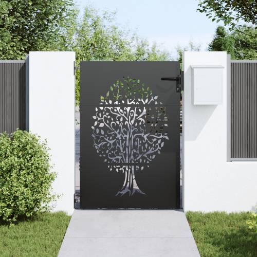 Dvorišna vrata - Vrtna vrata Crna 100 x 125 cm Čelik s praškastim premazom Cijena