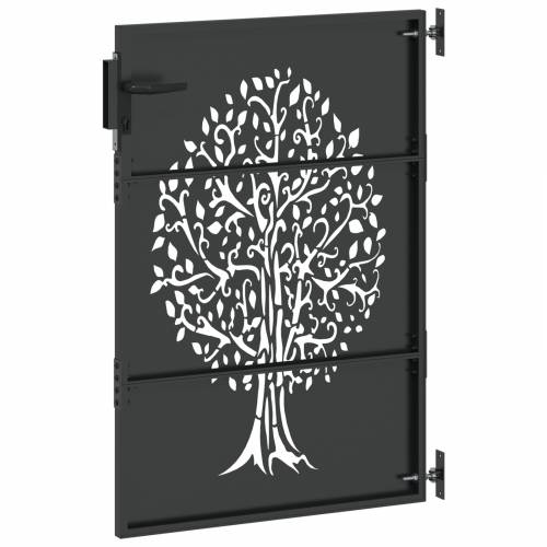 Dvorišna vrata - Vrtna vrata Crna 100 x 125 cm Čelik s praškastim premazom Cijena