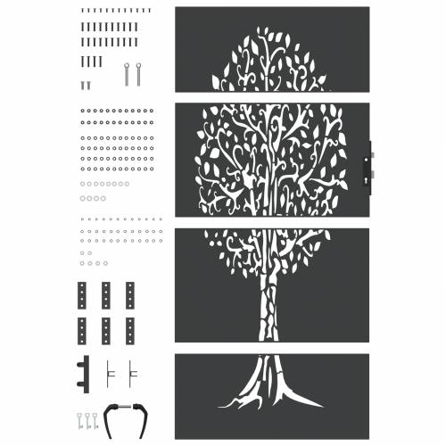 Dvorišna vrata - Vrtna vrata Crna 100 x 175 cm Čelik s praškastim premazom Cijena