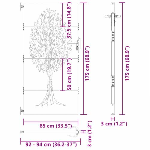 Dvorišna vrata - Vrtna vrata Crna 100 x 175 cm Čelik s praškastim premazom Cijena