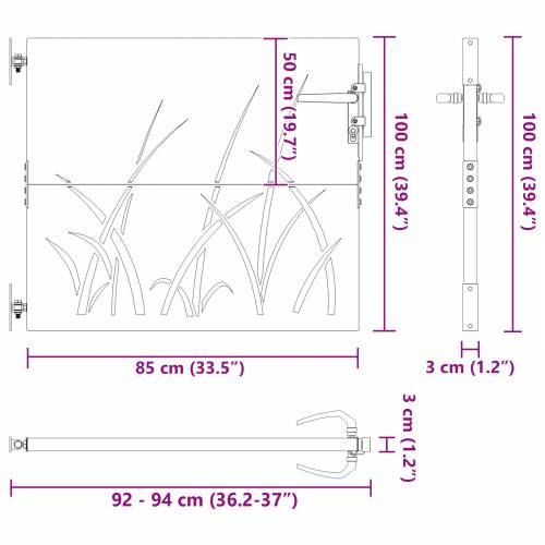 Dvorišna vrata - Vrtna vrata Crna 105 x 100 cm Čelik s praškastim premazom Cijena