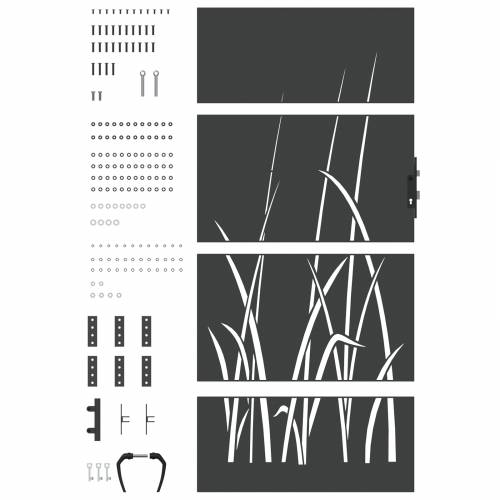 Dvorišna vrata - Vrtna vrata Crna 105 x 175 cm Čelik s praškastim premazom Cijena