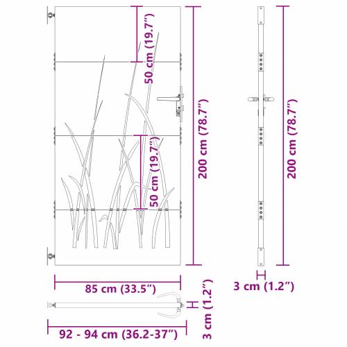 Dvorišna vrata - Vrtna vrata Crna 105 x 200 cm Čelik s praškastim premazom Cijena