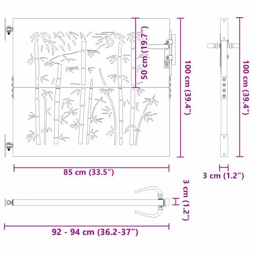 Dvorišna vrata - Vrtna vrata Crna 105 x 100 cm Čelik s praškastim premazom Cijena