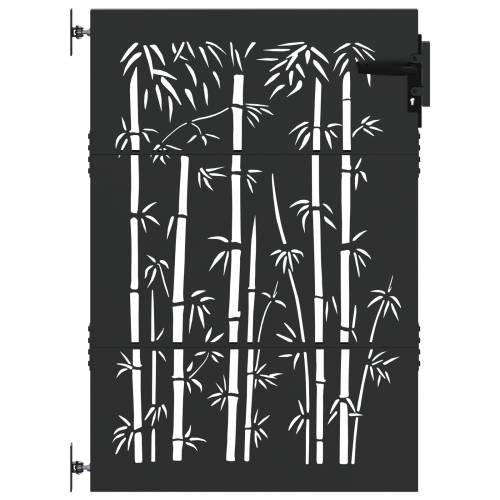 Dvorišna vrata - Vrtna vrata Crna 105 x 125 cm Čelik s praškastim premazom Cijena