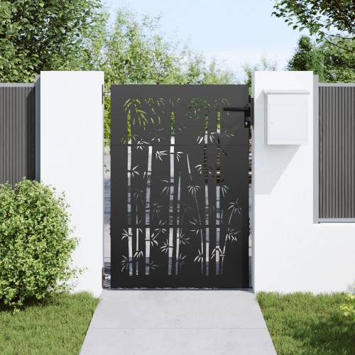 Dvorišna vrata - Vrtna vrata Crna 105 x 150 cm Čelik s praškastim premazom Cijena