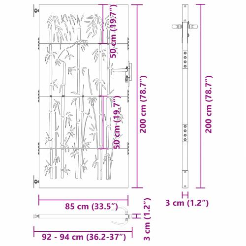 Dvorišna vrata - Vrtna vrata Crna 105 x 200 cm Čelik s praškastim premazom Cijena