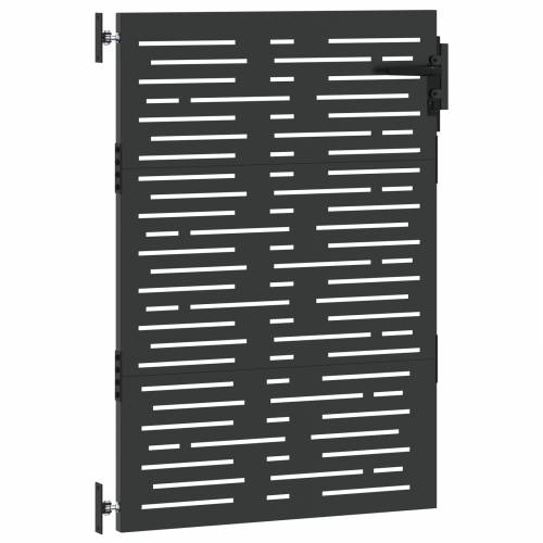 Dvorišna vrata - Vrtna vrata Crna 105 x 125 cm Čelik s praškastim premazom Cijena