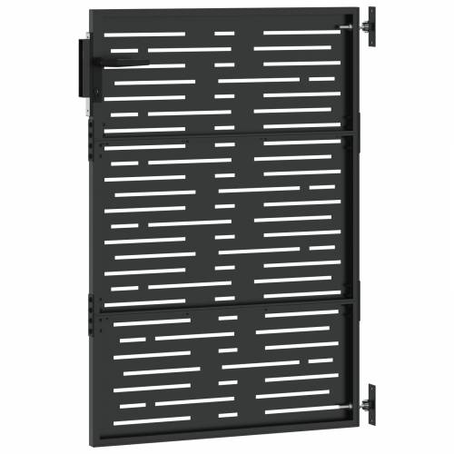 Dvorišna vrata - Vrtna vrata Crna 105 x 125 cm Čelik s praškastim premazom Cijena