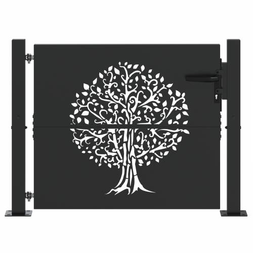 Dvorišna vrata - Vrtna vrata Crna 105 x 100 cm Čelik s praškastim premazom Cijena