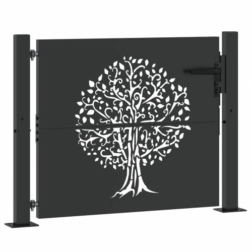 Dvorišna vrata - Vrtna vrata Crna 105 x 100 cm Čelik s praškastim premazom Cijena