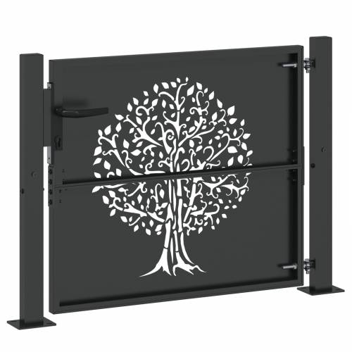 Dvorišna vrata - Vrtna vrata Crna 105 x 100 cm Čelik s praškastim premazom Cijena