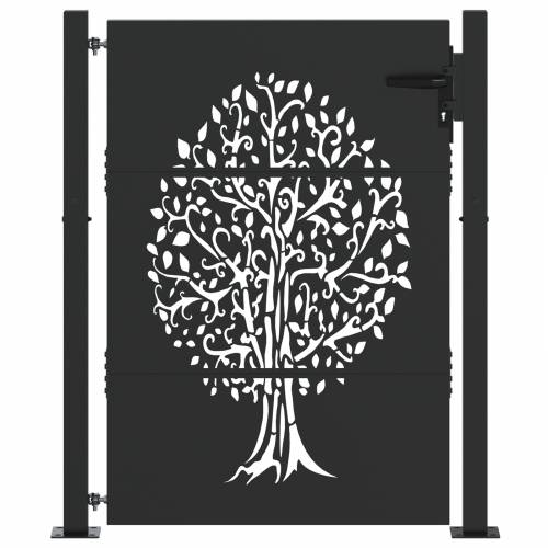 Dvorišna vrata - Vrtna vrata Crna 105 x 150 cm Čelik s praškastim premazom Cijena