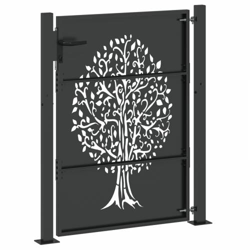 Dvorišna vrata - Vrtna vrata Crna 105 x 150 cm Čelik s praškastim premazom Cijena