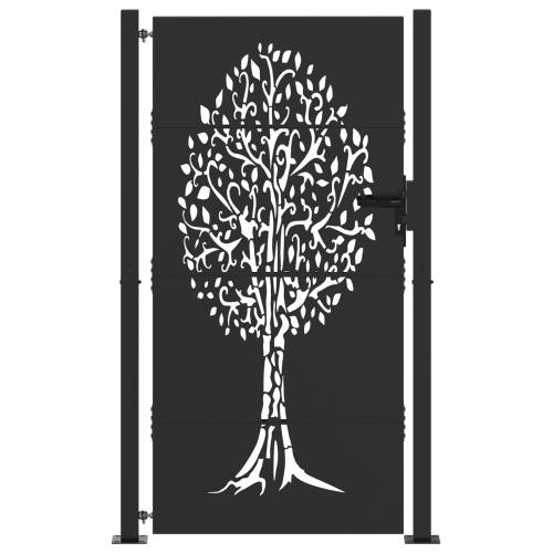 Dvorišna vrata - Vrtna vrata Crna 105 x 175 cm Čelik s praškastim premazom Cijena