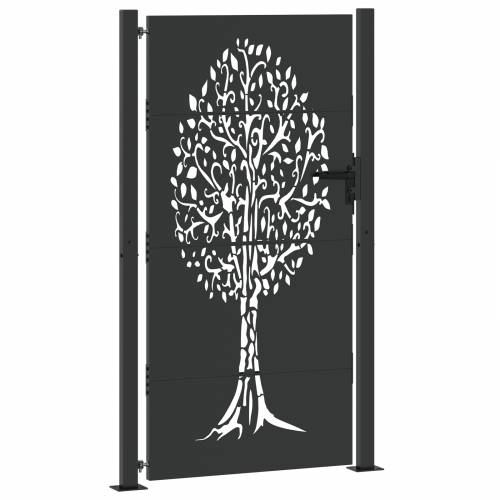 Dvorišna vrata - Vrtna vrata Crna 105 x 175 cm Čelik s praškastim premazom Cijena