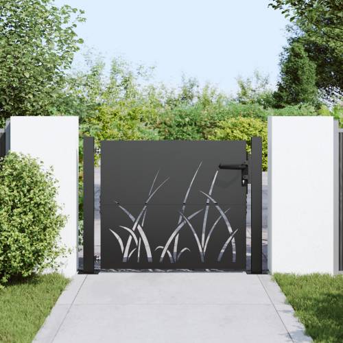 Dvorišna vrata - Vrtna vrata Crna 105 x 100 cm Čelik s praškastim premazom Cijena