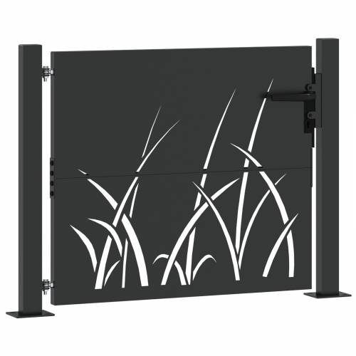 Dvorišna vrata - Vrtna vrata Crna 105 x 100 cm Čelik s praškastim premazom Cijena