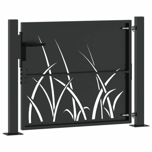 Dvorišna vrata - Vrtna vrata Crna 105 x 100 cm Čelik s praškastim premazom Cijena