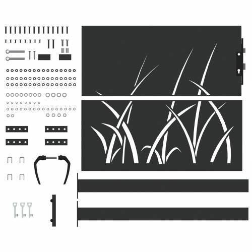 Dvorišna vrata - Vrtna vrata Crna 105 x 100 cm Čelik s praškastim premazom Cijena
