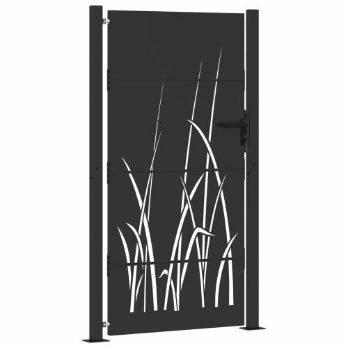 Dvorišna vrata - Vrtna vrata Crna 105 x 175 cm Čelik s praškastim premazom Cijena