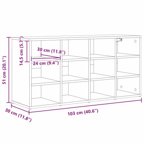 Ormar za cipele s policom s pohranom 52.5 x 30 x 50 cm Konstruirano drvo Cijena