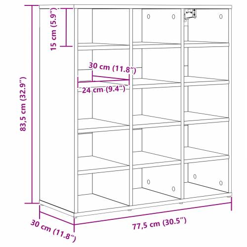 Ormar za cipele s policom s pohranom 52.5 x 30 x 50 cm Konstruirano drvo Cijena