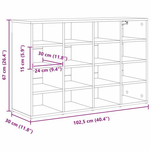 Ormar za cipele s policom s pohranom 52.5 x 30 x 50 cm Konstruirano drvo Cijena