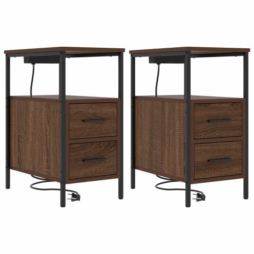 Noćni Ormari s ladicama 2 pcs Smeđi hrast 30 x 48 x 61 cm Cijena