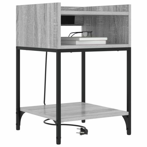 Noćni Ormari s policom s pohranom 2 pcs Sivi hrast sonoma 40 x 40 x 61 cm Cijena