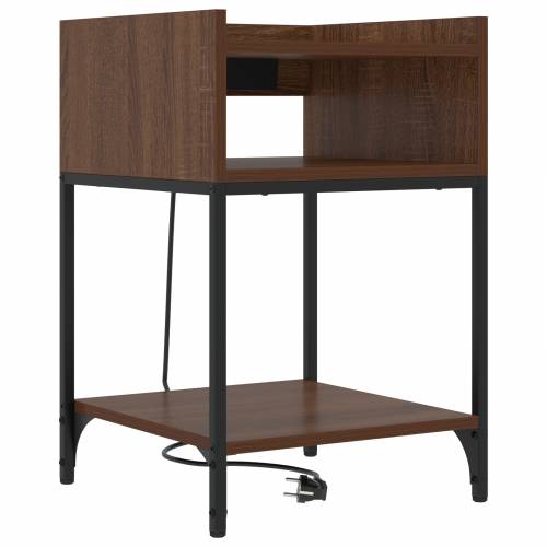 Noćni Ormari s policom s pohranom 2 pcs Smeđi hrast 40 x 40 x 61 cm Cijena