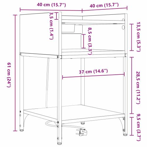 Noćni Ormari s policom s pohranom 2 pcs Smeđi hrast 40 x 40 x 61 cm Cijena