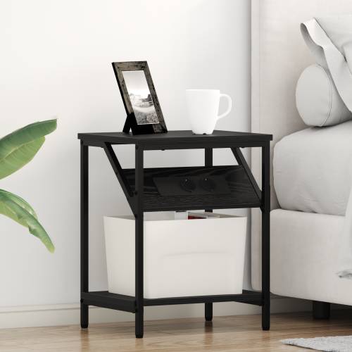 Noćni Ormari 2 pcs Crni hrast 38 x 30 x 48 cm Konstruirano drvo Cijena