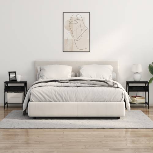 Noćni Ormari 2 pcs Crni hrast 38 x 30 x 48 cm Konstruirano drvo Cijena