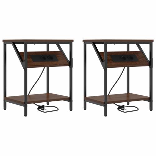 Noćni Ormari 2 pcs Smeđi hrast 38 x 30 x 48 cm Cijena